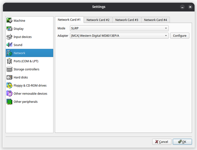 86Box Setting, Network
