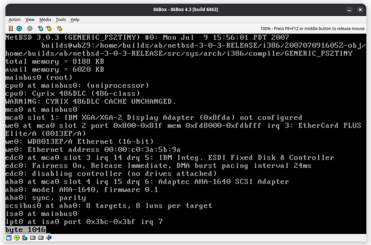 Result of calling the command dmesg